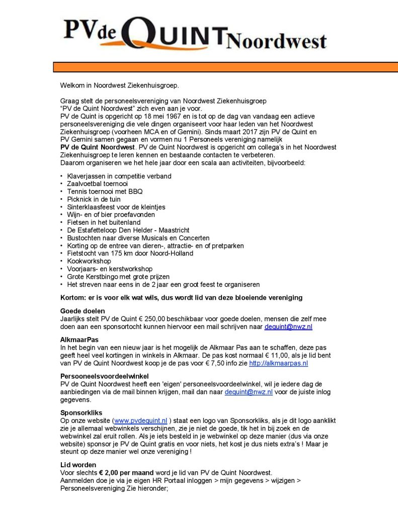 Welkom in Noordwest Ziekenhuisgroep